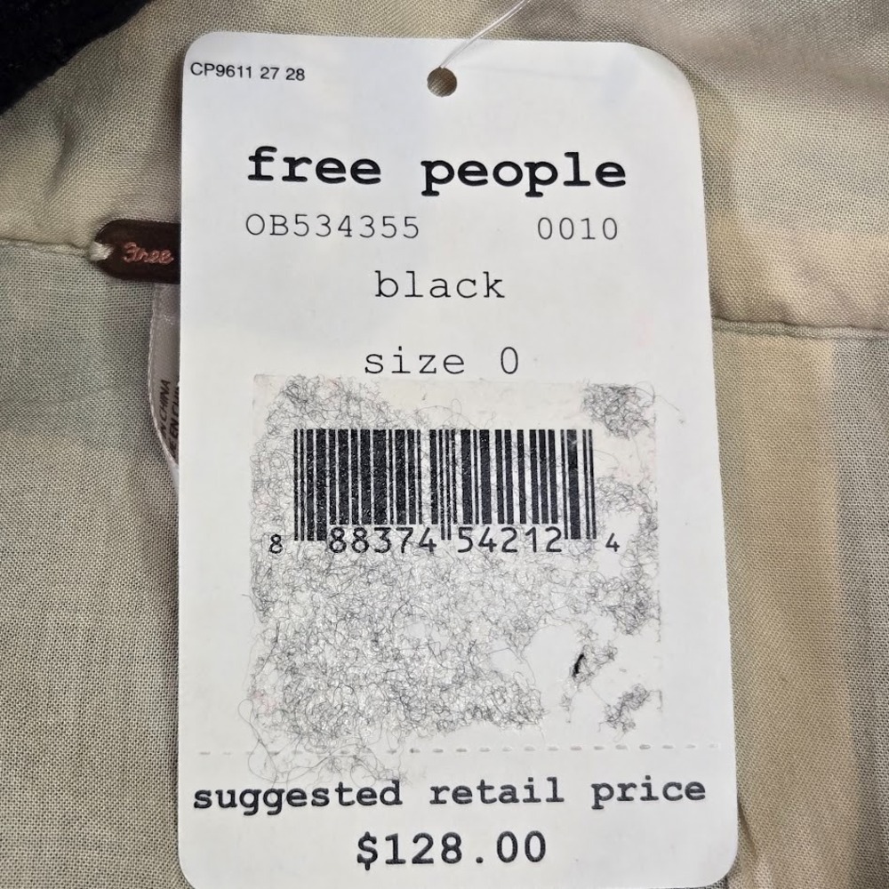 Free People One Million Lovers‎ Black Lace A-Line Dress Size 0 Tan Lining NWT - Picture 9 of 14